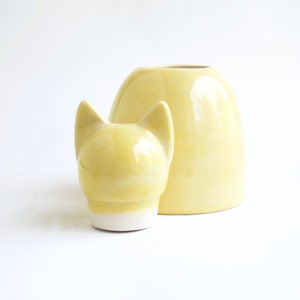 Large You Are My Sunshine Cat Urn - ceramic cat urn, yellow cat urn, handmade cat urn, pet urn, urn for cats