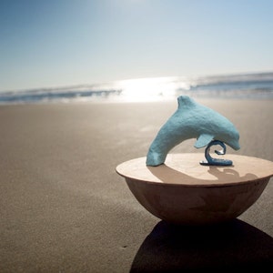 Biodegradable Dolphin Urn -  ocean burial, cremation, funeral, handmade urn