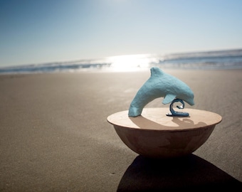 Biodegradable Dolphin Urn -  ocean burial, cremation, funeral, handmade urn