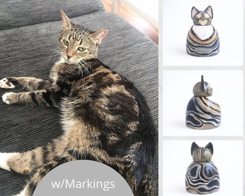 Custom Cat Urn - 25 lbs - cat cremation, pet urn, large cat urn, urn for cat, painted urn, small pet urn bild 3