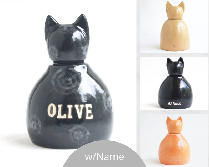 Custom Cat Urn - 25 lbs - cat cremation, pet urn, large cat urn, urn for cat, painted urn, small pet urn bild 8