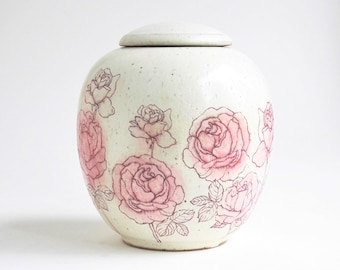 Small Pink Roses Urn - 5.75"h, 55 lbs