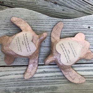 Keepsake Turtle Urn (natural) - biodegradable urn, sea turtle urn, colorful ocean urn, turtle urn, paper turtle, ocean keepsake urn