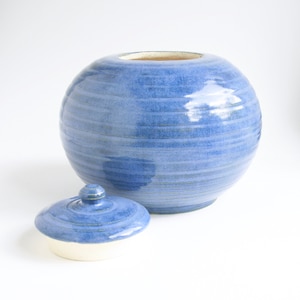Medium Blue Urn - 110 lbs - cremation urn, adult urn, ceramic urn, urn for adult, urn for cremation