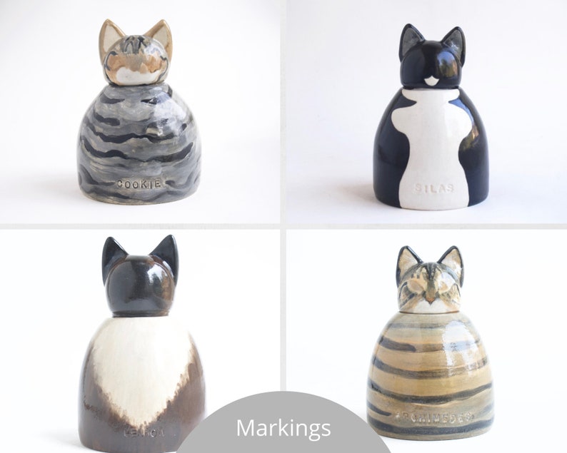 Custom Cat Urn - 25 lbs - cat cremation, pet urn, large cat urn, urn for cat, painted urn, small pet urn bild 2