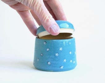 Turquoise Sky Urn - 4 oz - baby urn, urn with stars, urn for infant, stillbirth urn, small pet urn, blue baby urn