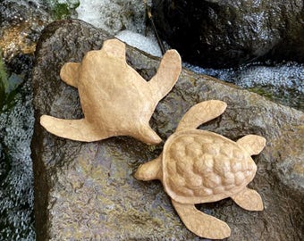 Mini Turtle Urn (natural) - handmade urn for ocean burial