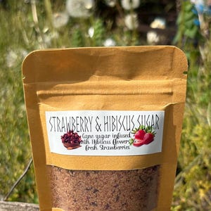 Organic Strawberry & Hibiscus Infused Sugar