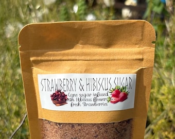 Organic Strawberry & Hibiscus Infused Sugar