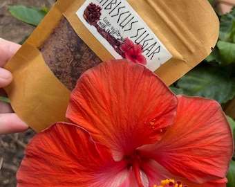 Organic Hibiscus Flower Infused Sugar