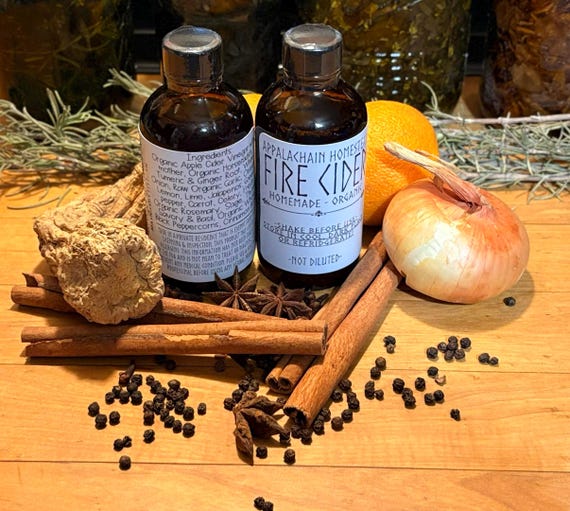 Fire Cider Tonic - Appalachian Homestead Fire Cider - A Traditional Herbal Vinegar