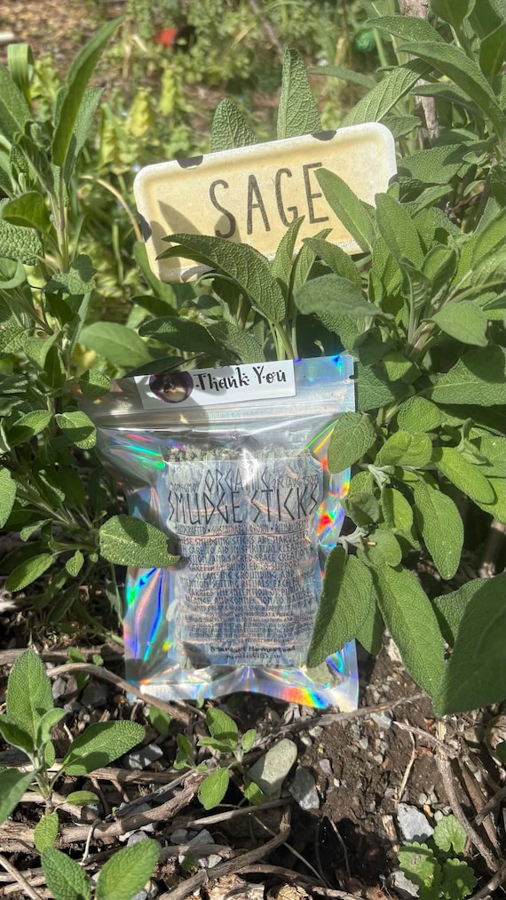 Organic Garden Sage Smudge Sticks (2 Pack) – Handcrafted Sage Bundles – Cleansing, Ritual, Meditation – Hemp Wrapped