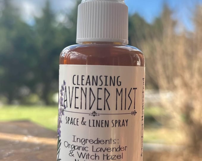 Lavender Spray (Smoke-Free) | Fresh Garden Lavender in Witch Hazel | Space & Linen Mist | 2 fl oz Clear Spray | Small-Batch