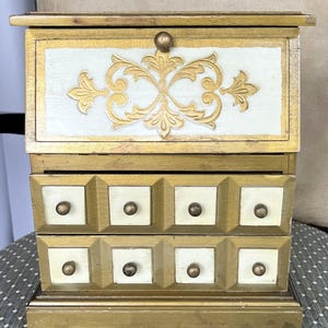 30 %off-Vintage FLORENTINE-2 Shelves-2 Drawers Musical JEWELRY BOX