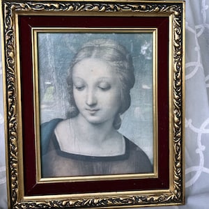 40%off-Art LITHOGRAPH MADONNA of the Goldfinch (Madonna del Cardellino) by RAPHAEL- Framed Glass-protected