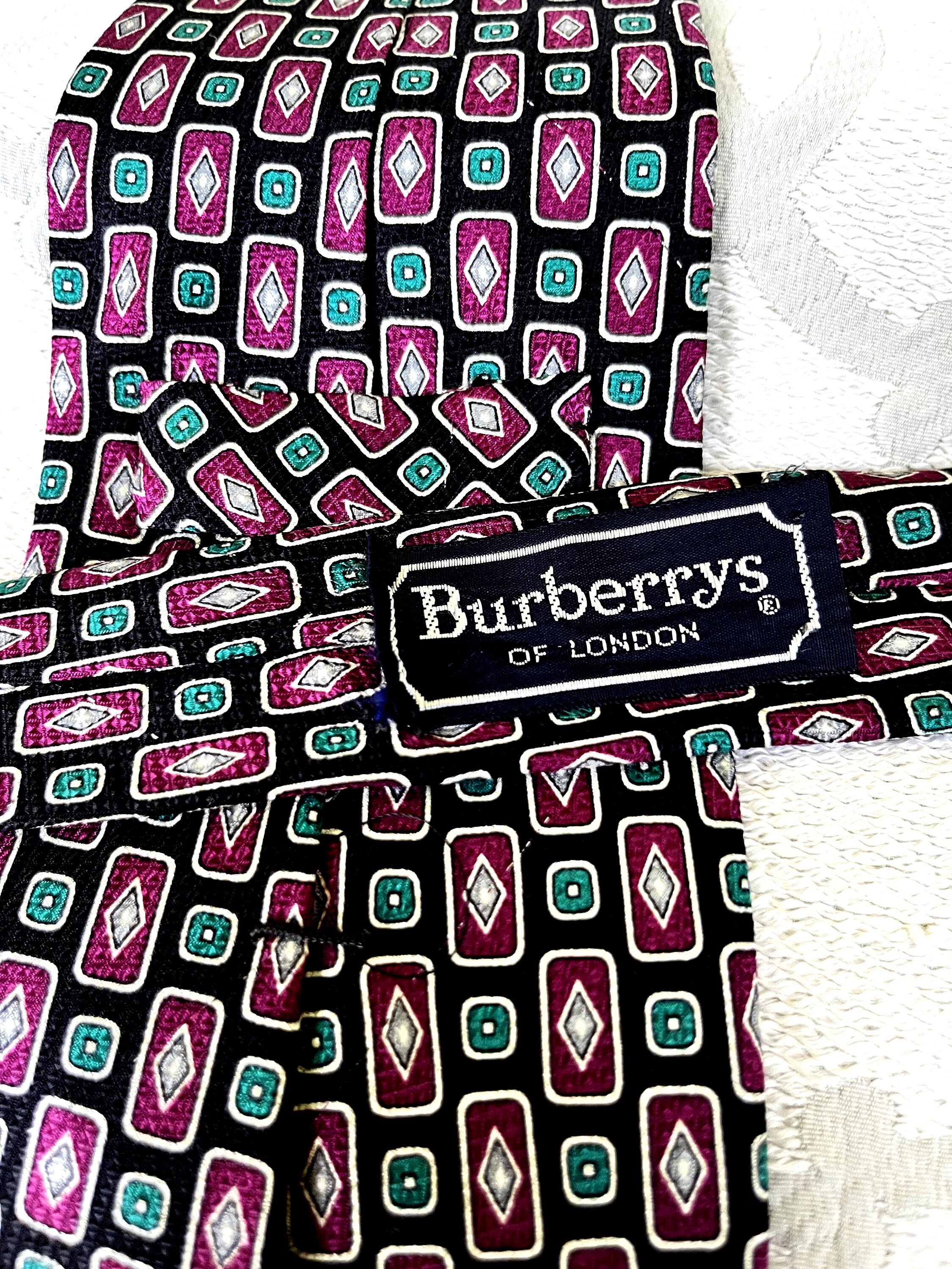 Burberrys of London Vintage Men\'s Upcycled Tie Burgundy Medallion Silk Headband Burberry Tie for Men - Etsy main image 2