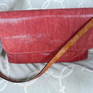 Coral Velvety Shiny Leather  ETRO LUXURY BAG