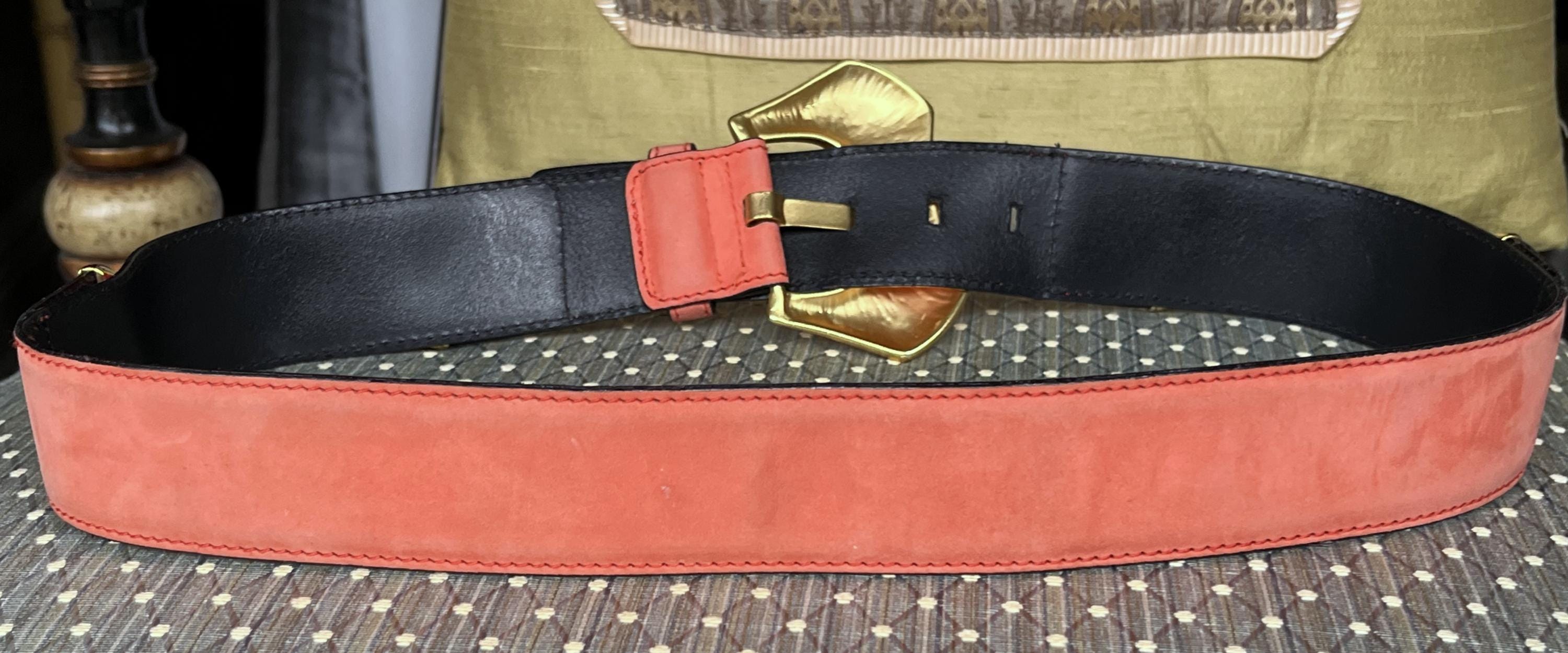 Vintage Stylish ESCADA ORANGE Suede BELT With Gold  display picture 1