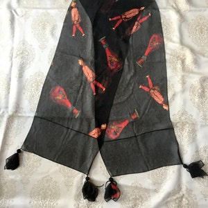 20%off-Designer Stylish Fine SILK SCARF-Black Red English Silk