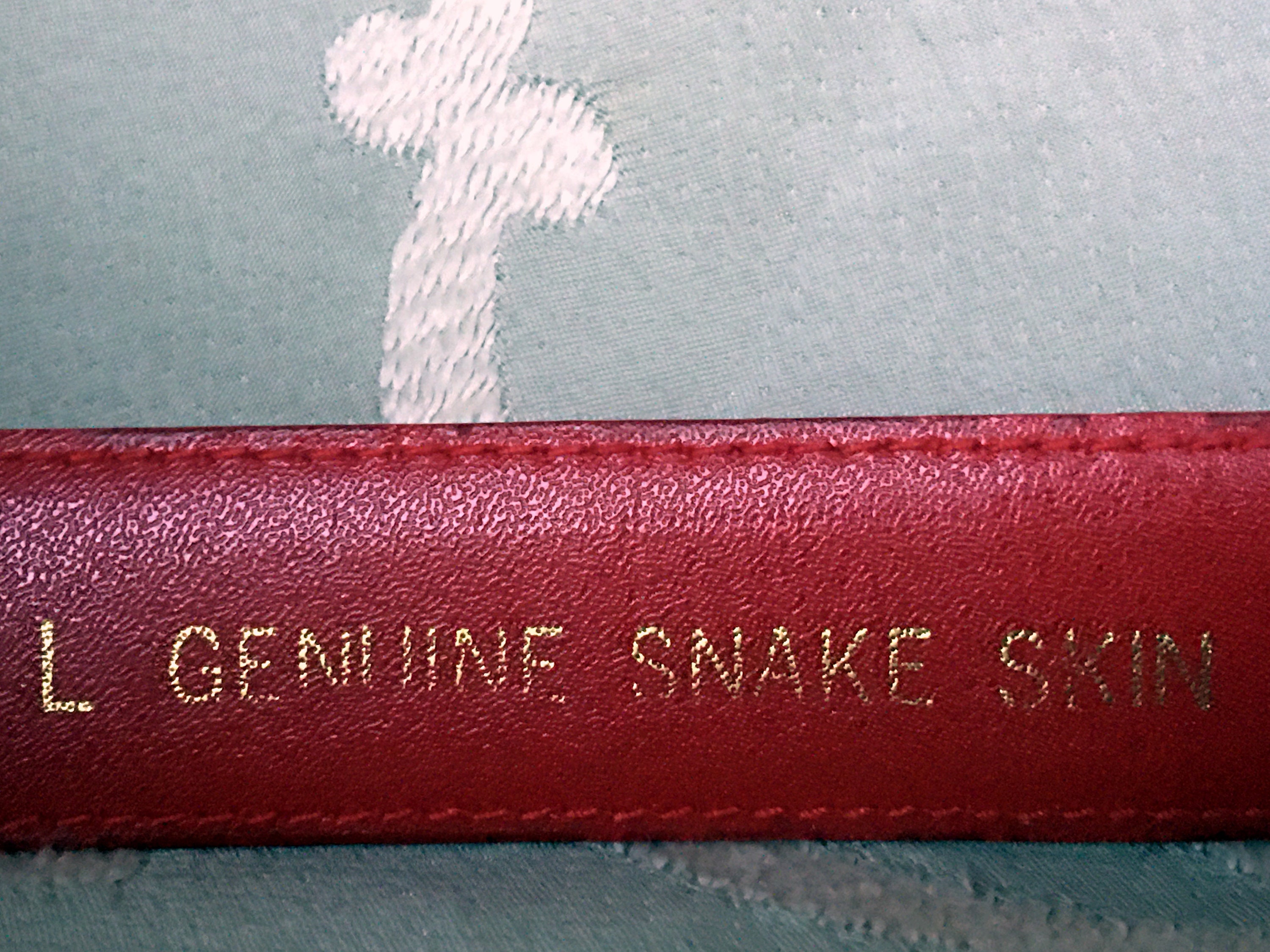 Genuine SNAKESKIN RED Women BELT by Collectif - Etsy display picture 1