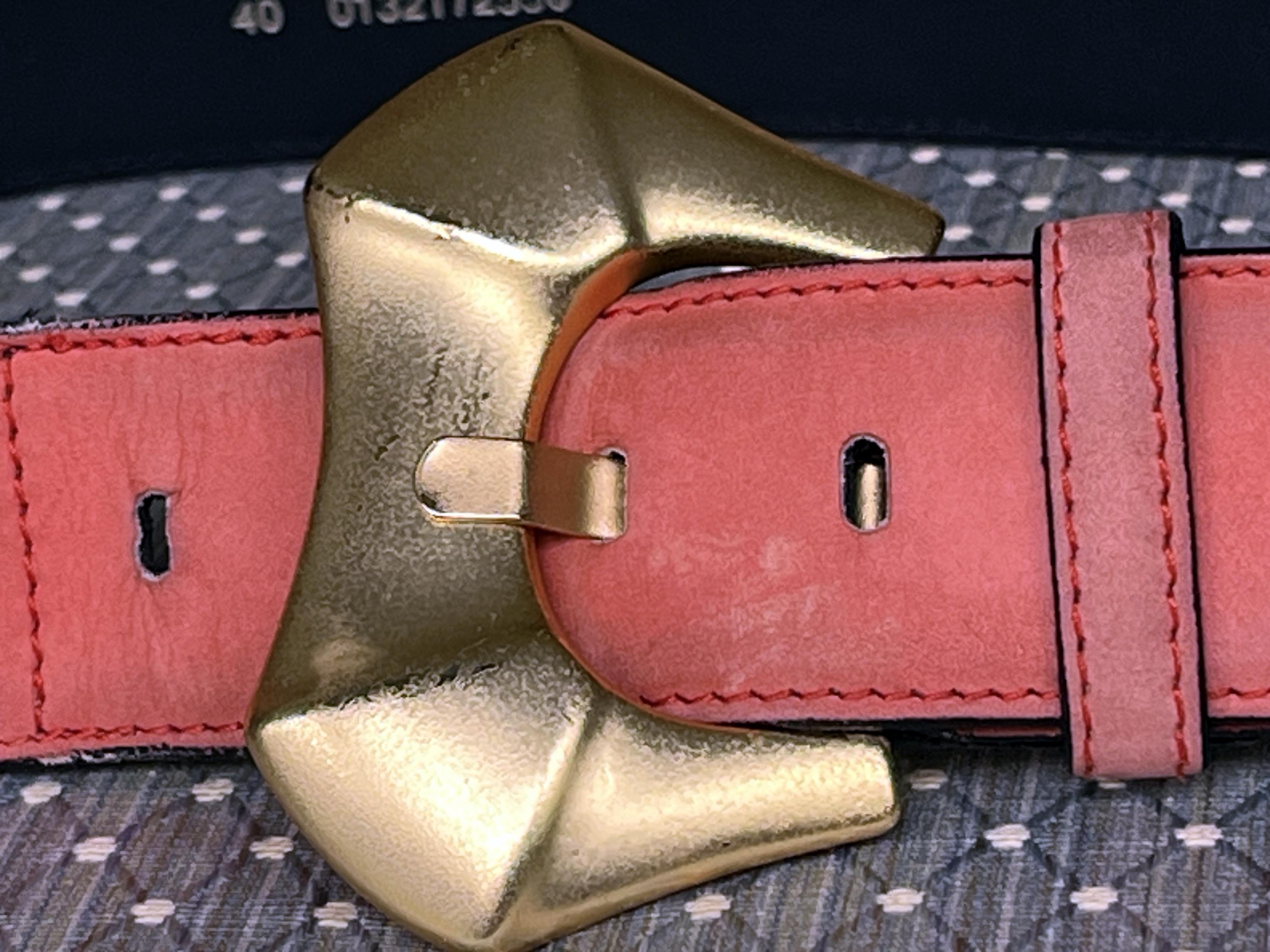 Vintage Stylish ESCADA ORANGE Suede BELT With Gold  display picture 2