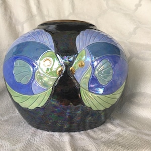 Sconto del 40% - Vaso in ceramica dorata autografato - Pesce