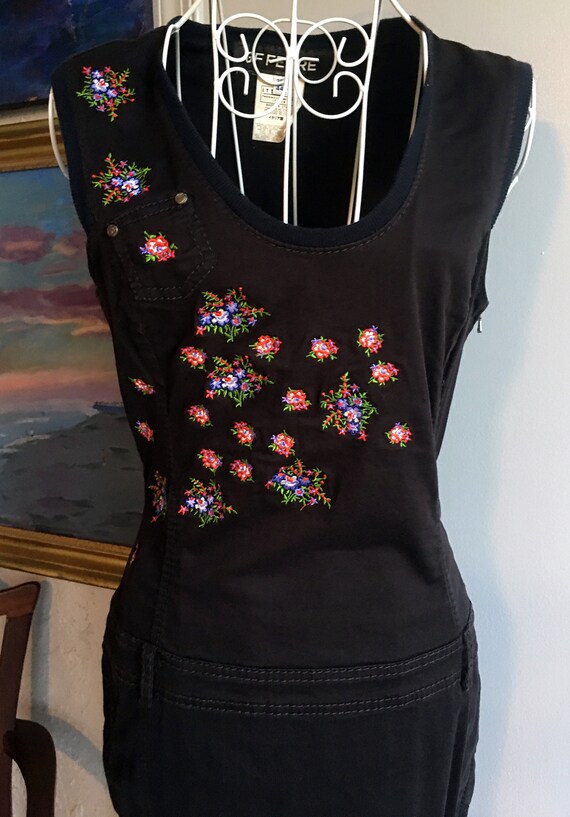 Gianfranco Ferré, Gianfranco FERRE STYLISH Casual Black Embroidered Vintage Stretchy DRESS