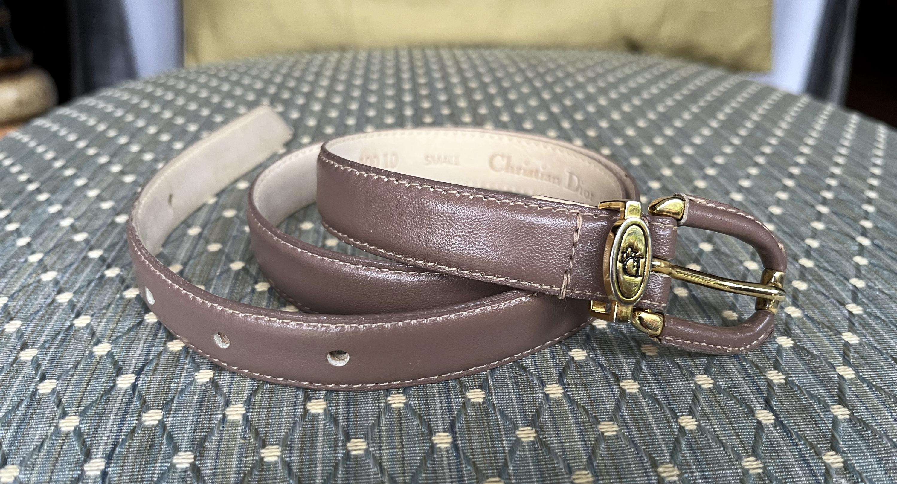 Christian DIOR Pale Brown HIGHEND Aniline Cowhide BELT S - Etsy display picture 2