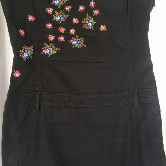 SALE GIANFRANCO FERRE Black Embroidered Vintage S… - image 8