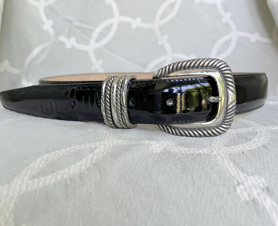 BLACK Patent Leather BRIGHTON BELT M - Etsy New Zealand display picture 1