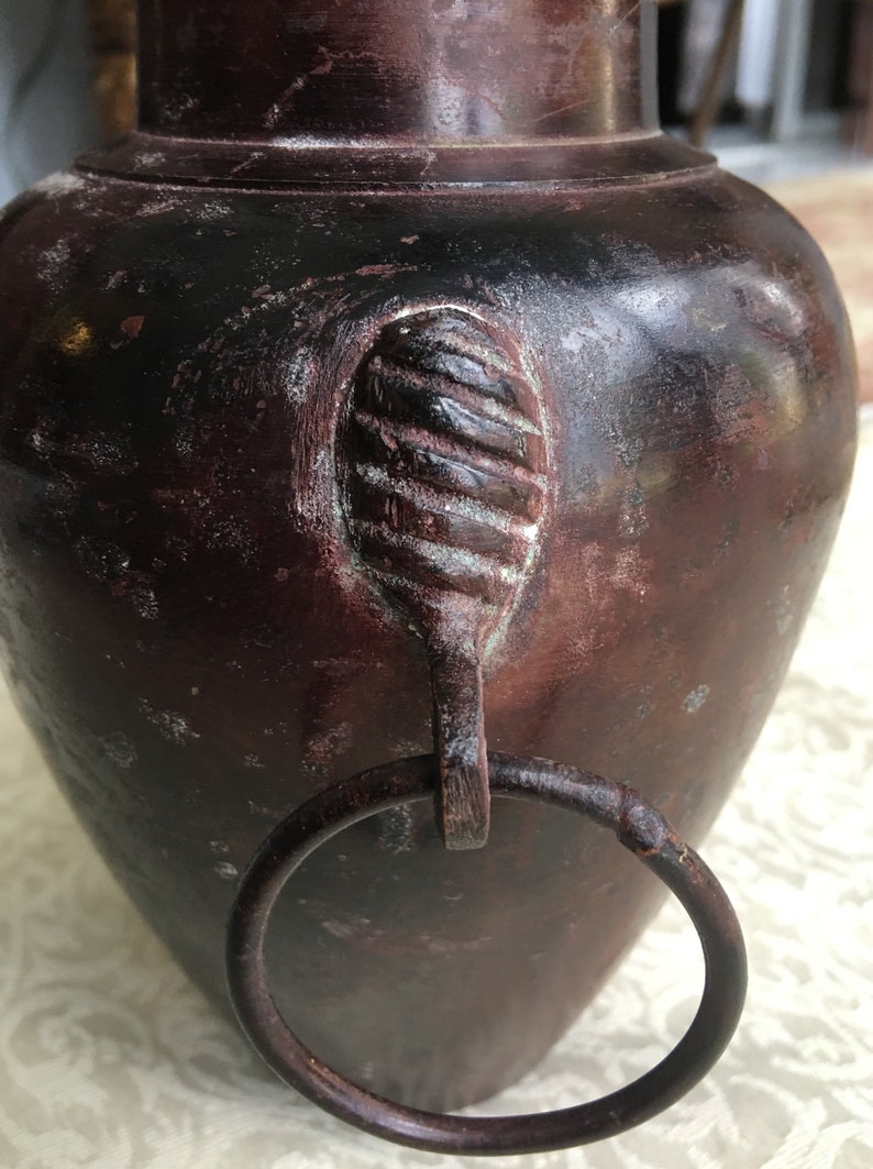 ANTIQUE BRONZE Flower VASE Etsy