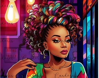 Black Woman Diva PNG - Coffee Cutie PNG - Clear Path1 Trending Digital