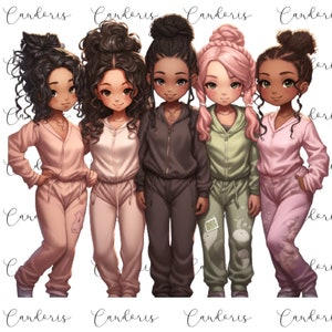 Fiesta de pijamas de adolescentes, chicas divas PNG - Chicas estadounidenses - Adolescentes - Diseño o silueta de Cricut - Divas - Adolescentes