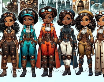 African American Steampunk Divas PNG - Black Woman PNG - Steampunk - African Diva Woman - Beautiful Divas - Black Steampunk Art