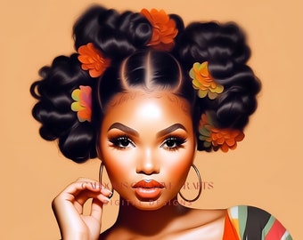 African American Diva Digital Download PNG - Goddess - Beautiful Diva - Black Girl Magic