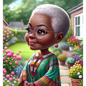 A Beautiful Grandmother PNG Digital Download - Black Grandmother Love, Goddess - African American Grandmother, Sublimation