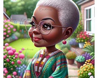 A Beautiful Grandmother PNG Digital Download - Black Grandmother Love, Goddess - African American Grandmother, Sublimation