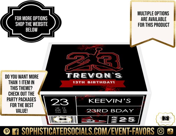 Jordan Shoe Box Retro 1 Jordan Birthday Shoe Box Favors - Etsy
