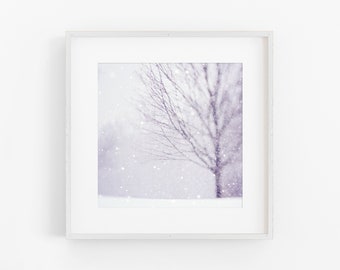 Winter art snowfall tree forest wall art photo