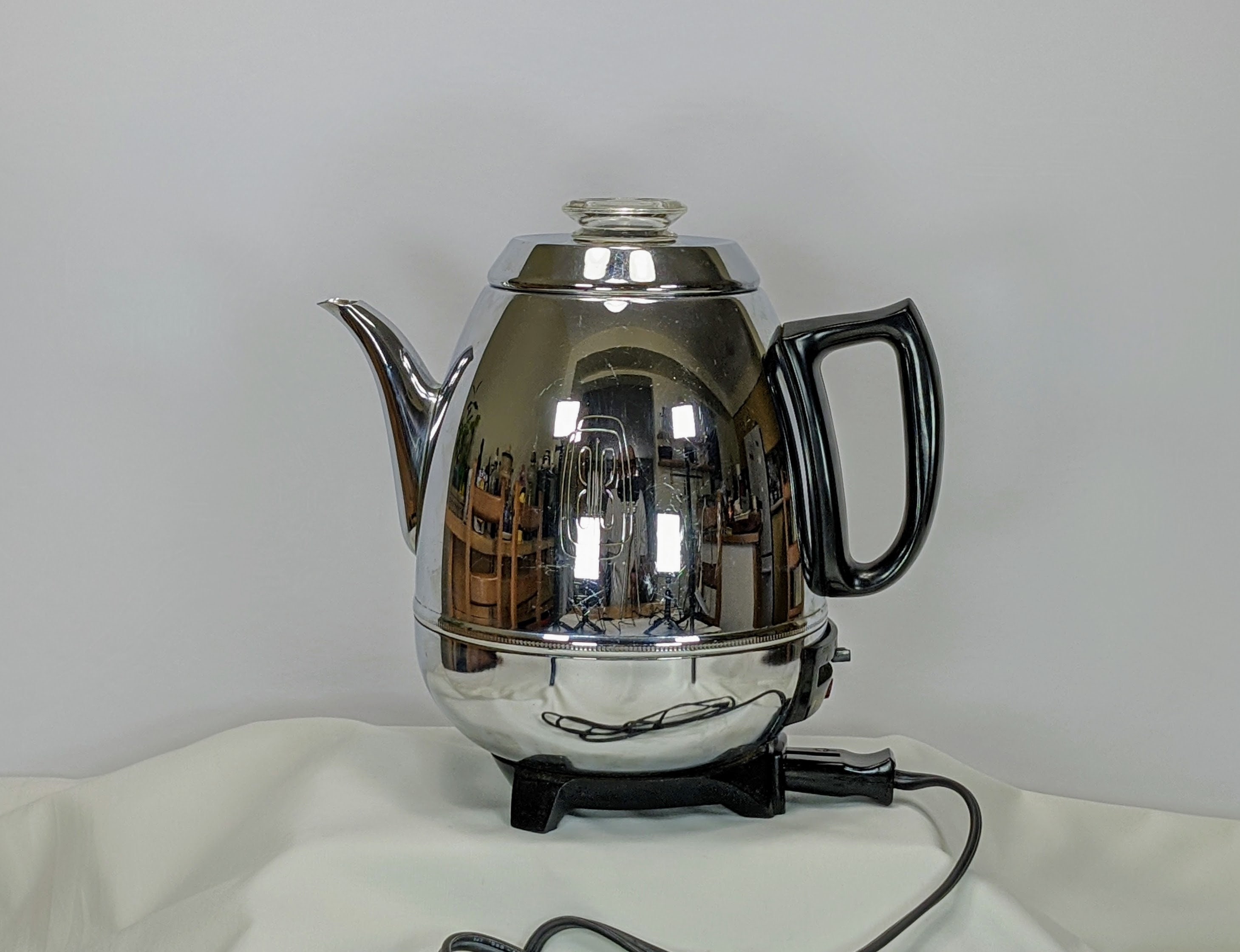 elite gourmet ec812g vintage 50s electric coffee percolator clear