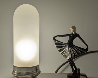 Vintage Dancing Girl Art Deco Electric Silverplate Lamp: Dancing Girl Table Light, Toronto Ca. 1930s