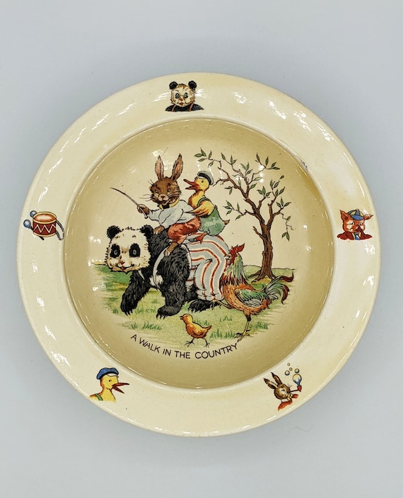Vintage Royal Winton Pip the Panda Cereal Bowl Children's - Etsy