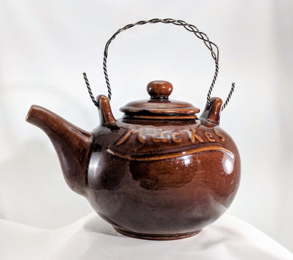 Vintage Siegerlander Mackes Teapot: German Embossed Ceramic Kettle