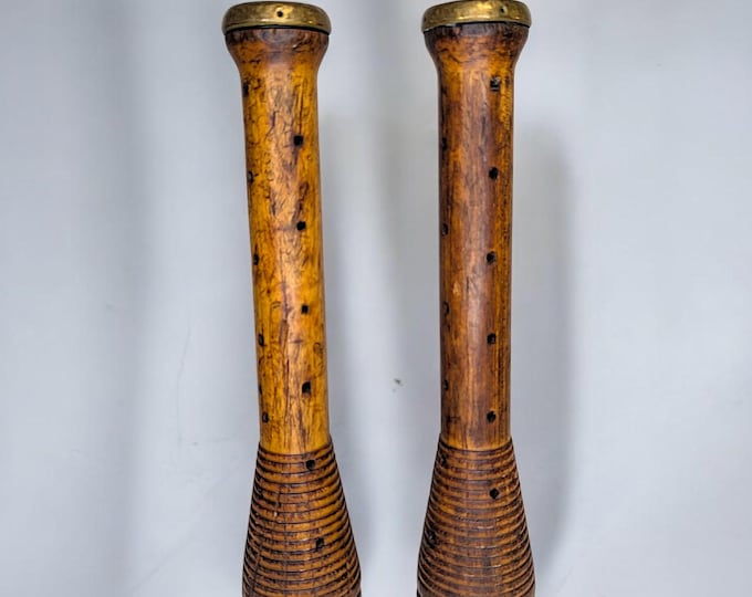 Antique 1930's Wood 12 Inch Primitive Industrial Wooden Spindle ...