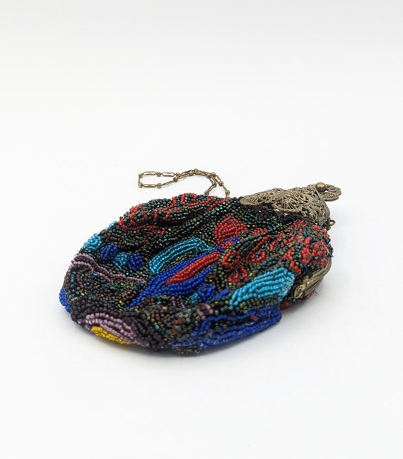 Antique Victorian Bead Purse Ca 1900, Hand Made w… - image 8