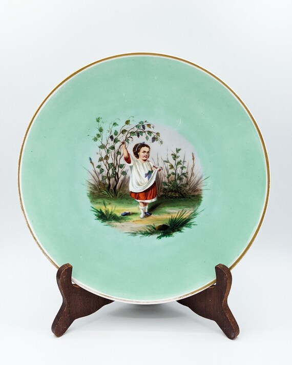 Aqua Painted Teak Glazed Wall Cabinet - Ca 1930 Aqua Painted Teak Glazed Wall Cabinet - Ca 1930