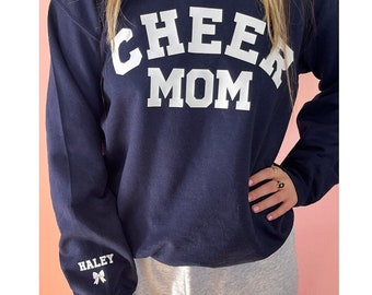 Competition Cheer mom sweatshirt, Custom Cheer Mom crewneck, Personalized Cheer mama shirt, gift for cheer mom, cheer mom with name