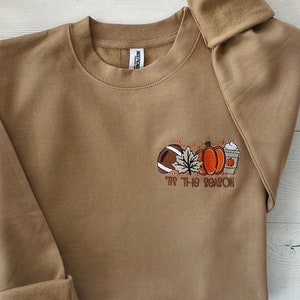 Embroidered Thanksgiving Sweatshirt, football season shirt, Fall Cozy Sweatshirt, Embroidered Sweatshirt, Womens Fall Outfit, Fall Sweater