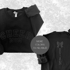 Customized Cheer Mom sweatshirt, Personalized Cheer mom gift, Cheer competition Mom outfit, Gift for cheer Mom, Cheer mom Christmas embossed