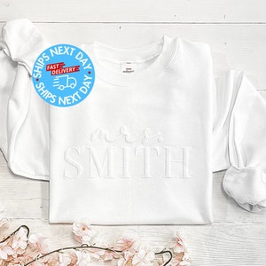 Custom Embossed Engagement gift, future mrs sweatshirt, new mrs sweatshirt, bride to be gift, bride sweatshirt, bridal sweatshirt, new mrs